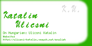 katalin ulicsni business card